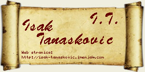 Isak Tanasković vizit kartica